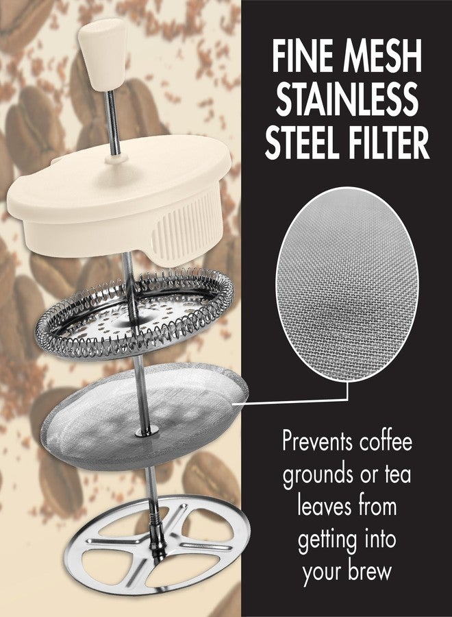 Primula French Press Coffee Maker, Heat Resistant Borosilicate Glass with Stainless Steel Filters, 8 Cup, 34 oz, Cream - Image 4