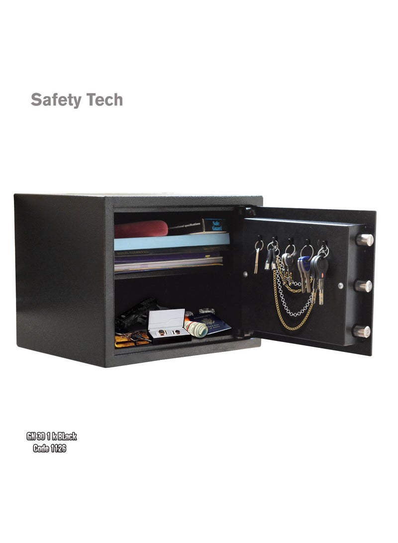 Safety Tech Triple power safe with large storage space - 1 lock and 2 keys, size 30*38*30 - Image 2