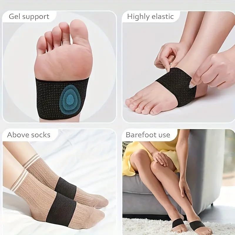LUVINA Foot Care Plantar Fasciitis Arch Support Sleeves for foot pain, Flat Foot Arch Support, muscle relaxation with soft Neoprene Cushion for Women & Men Feet Orthopaedic Pad (1 Pair (2pc set)) - Image 5
