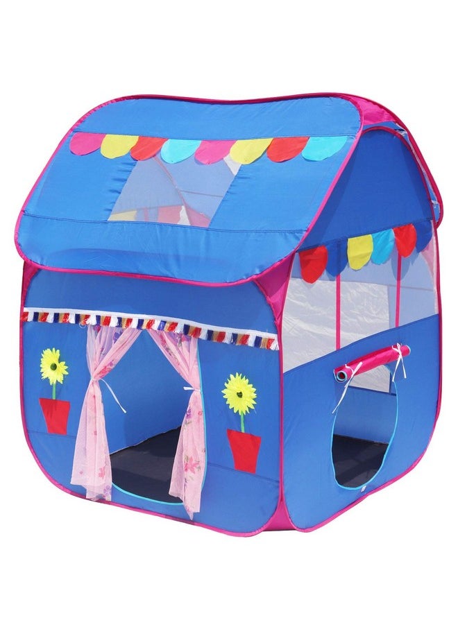 HomeCute Homecute Foldable Pop Up Hut Type Kids Toys Jumbo Size Play Tent House for Boys and Girls. (Blue)  - Image 1