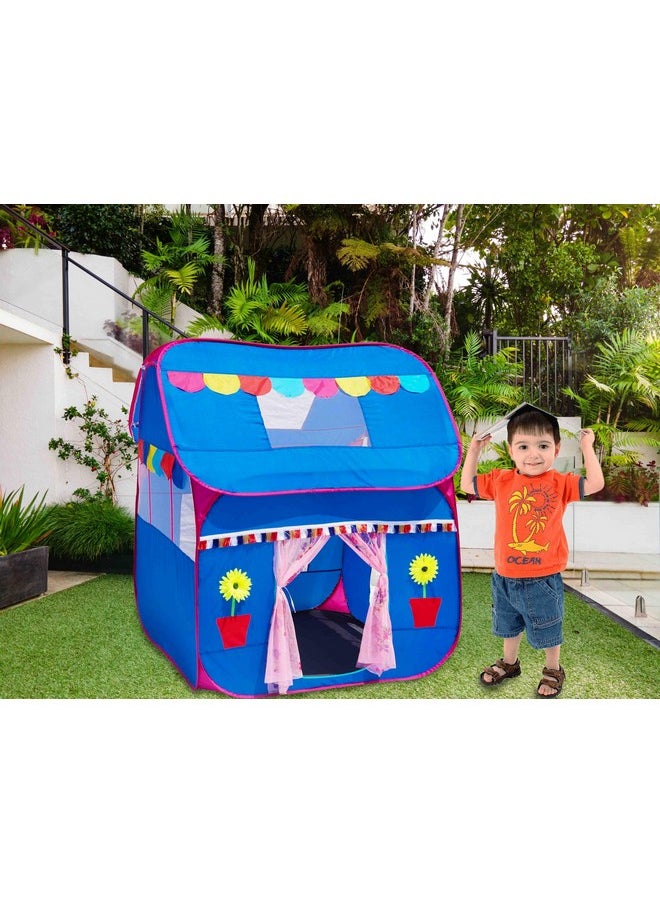 HomeCute Homecute Foldable Pop Up Hut Type Kids Toys Jumbo Size Play Tent House for Boys and Girls. (Blue)  - Image 2