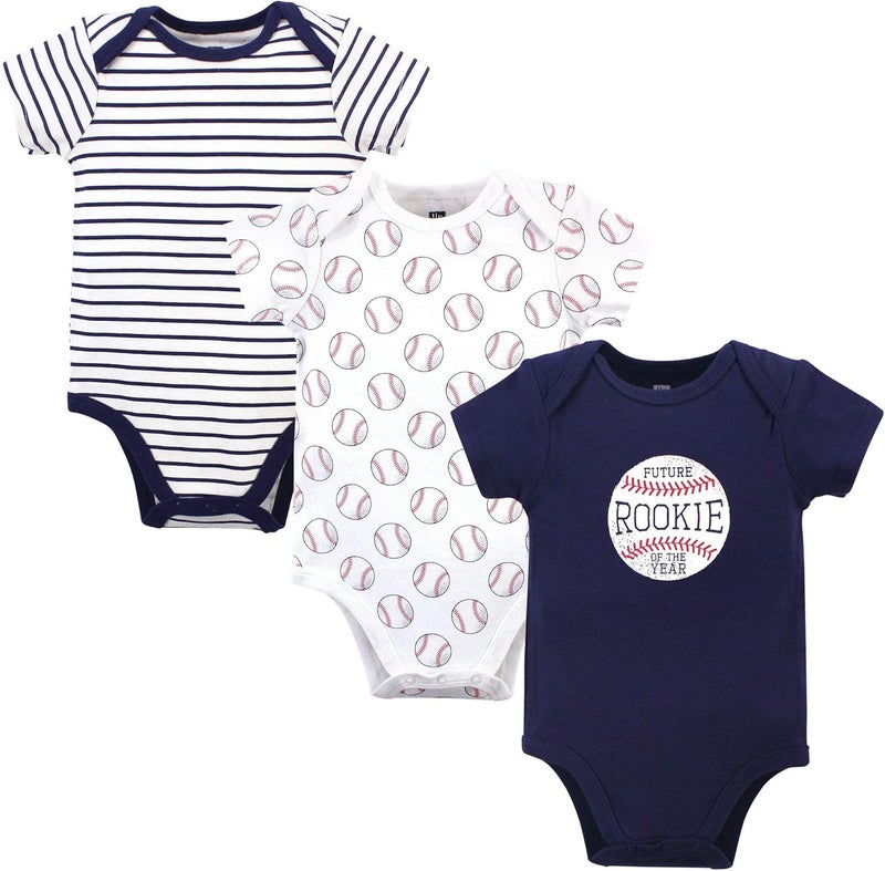 Unisex Cotton Bodysuits, Baseball, 6-9 Months