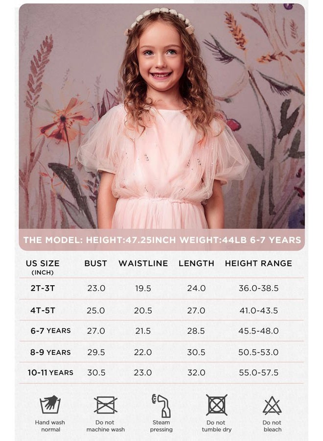 TUTULAND Tutu Dress for Girls - Puff Sleeves Sequin Tulle Dress Tiered Layered Toddler Dress for Wedding Birthday Photo Prop - Image 5