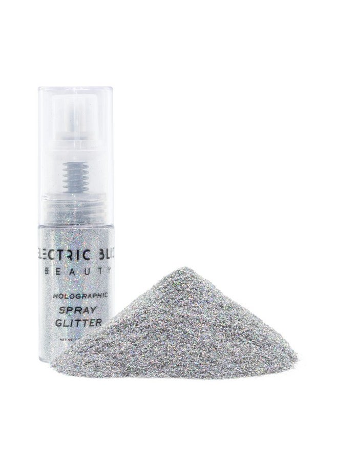 Electric Bliss Beauty - Holographic Silver - Shiny Glitter Spray, Body Glitter Spray, Hair Glitter Spray, Glitter Spray for Hair & Body Face Glitter, Eye Glitter, Body Glitter Rave Glitter Festival Accessories - Image 1