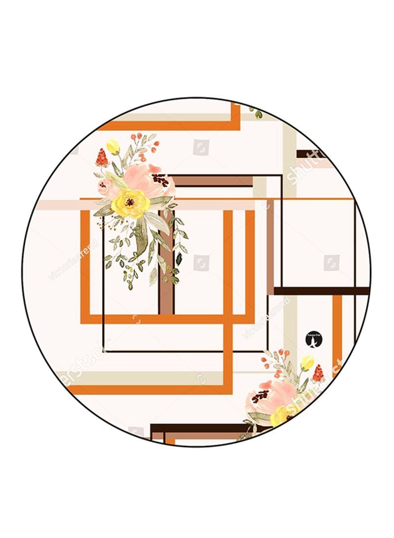 RKN Flowers Printed Fridge Magnet Round  Multicolour - Image 1