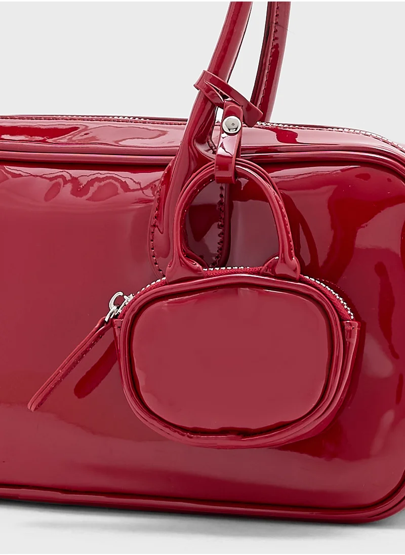 جينجر 3 In 1 Patent Shoulder Bag With Coin Pouch