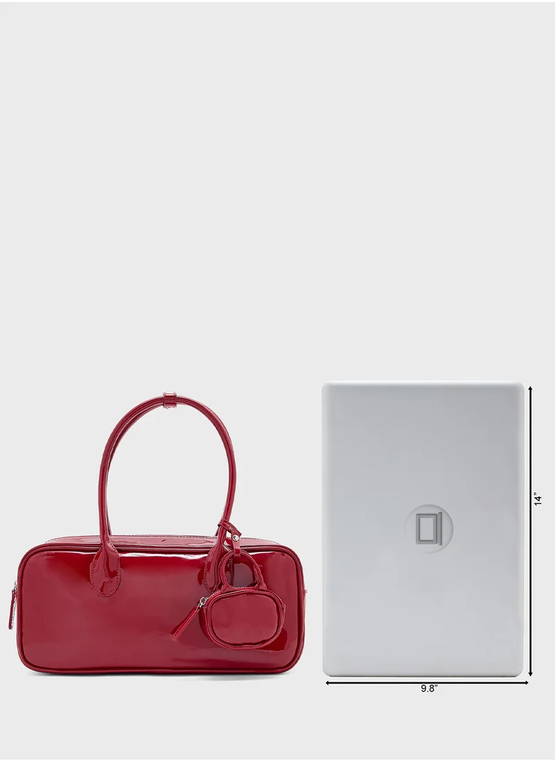 جينجر 3 In 1 Patent Shoulder Bag With Coin Pouch