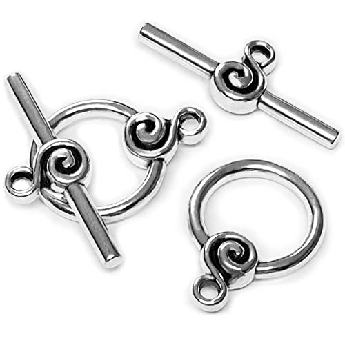 Heather's CF Toggle Jewelry Clasps Silver Toggle Clasp Bulk Clasps for Jewelry Making Variety 24 Set - Image 1