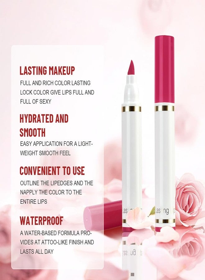 QIDSTERS Hydrating Matte Lip Stain, 24 Hour Lipstick Lip Liner Pencil, Precise Chisel Tip Marker, With High Color Payoff Makeup Long Lasting Waterproof Smudge Proof Formula (01, 1 Count (Pack of 1)) - Image 4