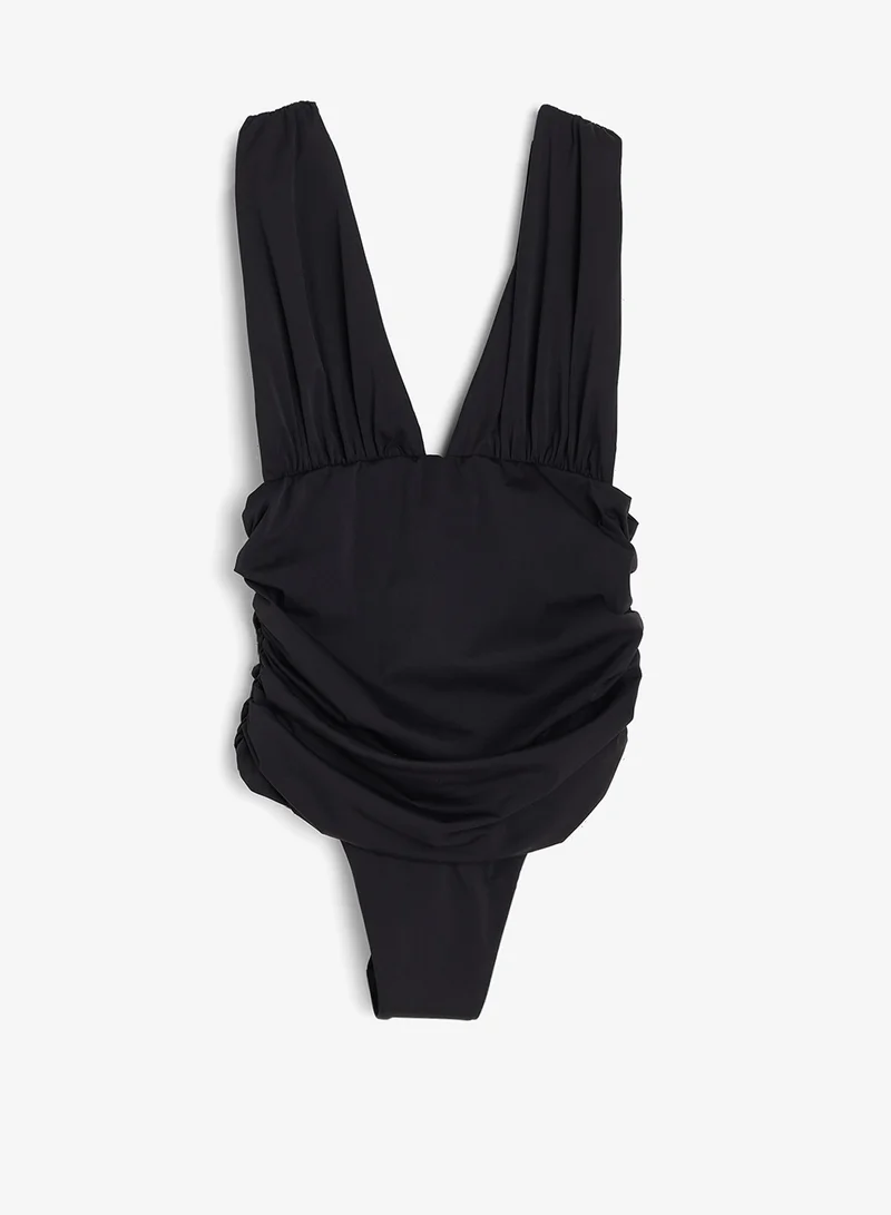 V-Neck High Leg Swimsuit
