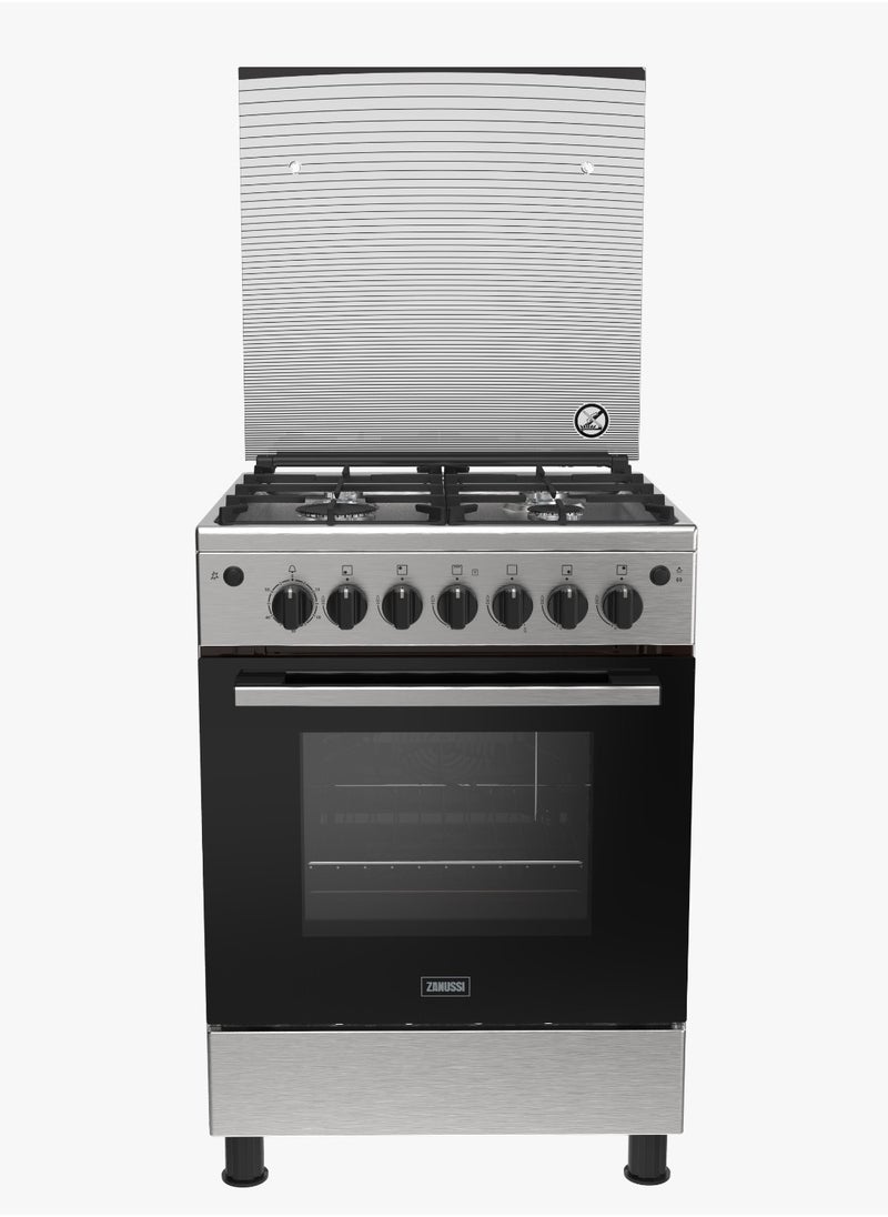ZANUSSI Free Standing Cooker Zanussi 60 - Steel Plus - New Edition (Full Safety + Stainless Steel + Inox sides) ZCG622A6XB 