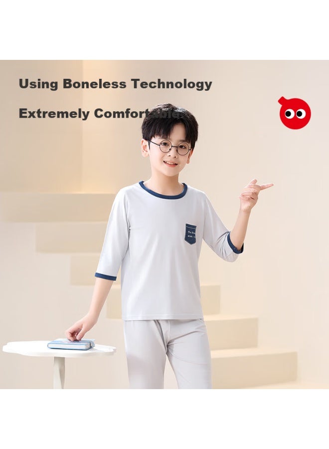 Red Bean Hodo Modal Children's Pajamas Big Kids Short Sleeve Ice Silk Cooling Summer Thin Breathable New Air Conditioning Homewear Set - Image 2