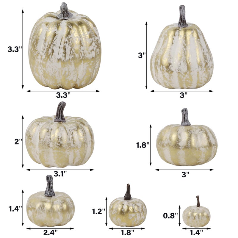 winemana winemana 46 Pcs Assorted Size Artificial Pumpkins Fall Decorations  Gold Foam Pumpkin Autumn Decor  Decorative Faux Pumpkin for Halloween Thanksgiving Table Centerpiece Mantle Bowl Wedding Party  - Image 2