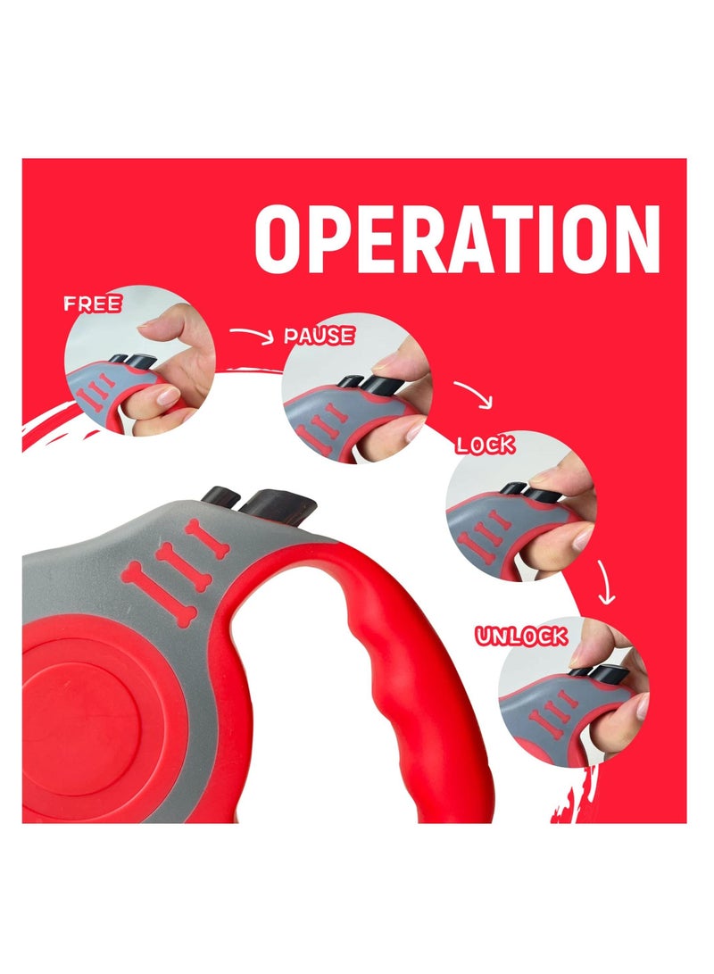 سيوسي قابل للسحب الكلب الجلد التلقائي حزام الجر ، حزام الحيوانات الأليفة 16 قدم دائم ومريحة ، غير زلق مقبض ، لا تشابك ، وقفة قفل ، ومناسبة للكلاب الصغيرة والمتوسطة الحجم - Image 3