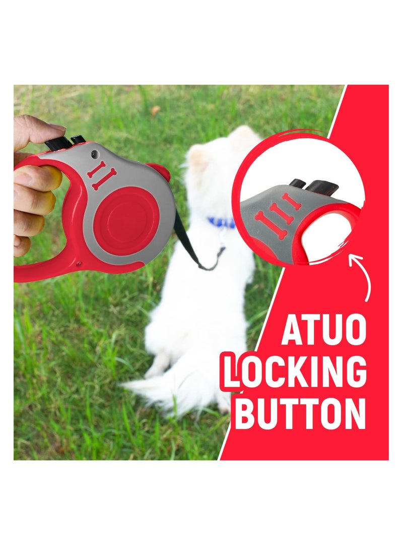 سيوسي قابل للسحب الكلب الجلد التلقائي حزام الجر ، حزام الحيوانات الأليفة 16 قدم دائم ومريحة ، غير زلق مقبض ، لا تشابك ، وقفة قفل ، ومناسبة للكلاب الصغيرة والمتوسطة الحجم - Image 4