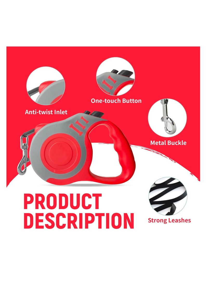 سيوسي قابل للسحب الكلب الجلد التلقائي حزام الجر ، حزام الحيوانات الأليفة 16 قدم دائم ومريحة ، غير زلق مقبض ، لا تشابك ، وقفة قفل ، ومناسبة للكلاب الصغيرة والمتوسطة الحجم - Image 5