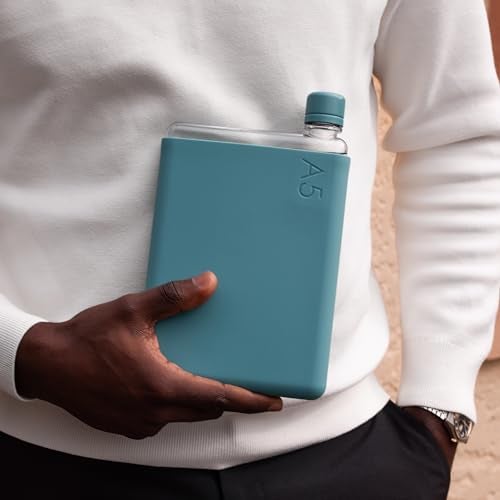 memobottle A5 (Sea Mist) Bundle - 25oz (750ml) - Bottle, silicone sleeve & lid |Slim Water Bottle for Bags, Beside Books & Laptops | BPA Free Tritan | Modern & Minimalist - Image 5