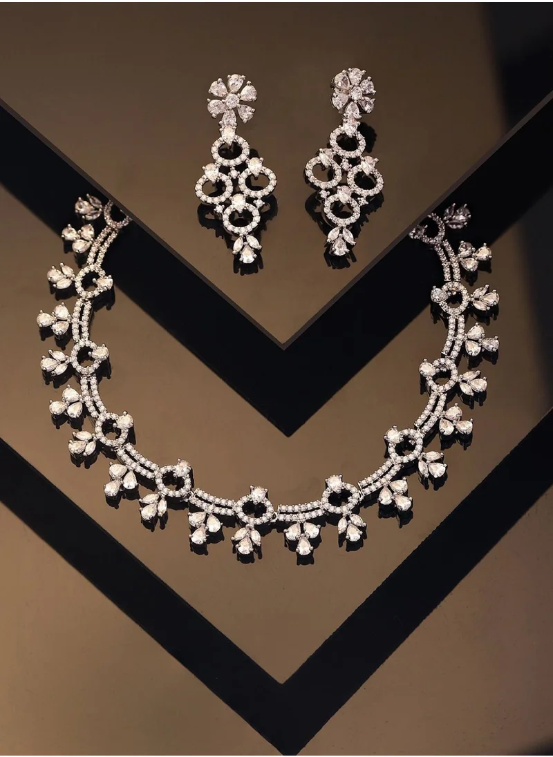 Priyaasi American Diamond Studded Jewellery Set
