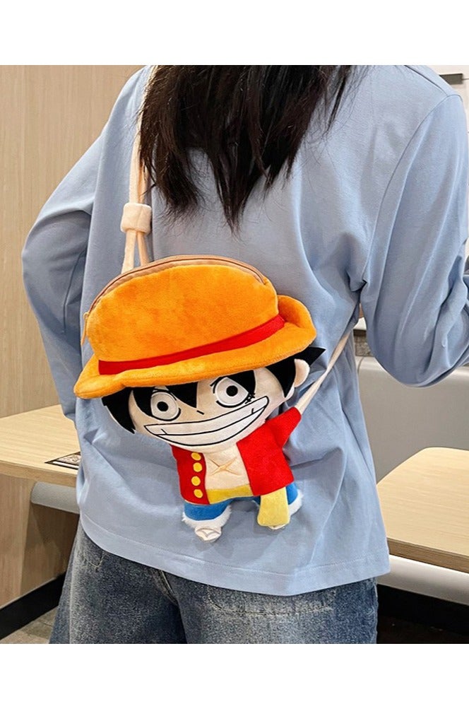 general One Piece Luffy shoulder bag Luffy plush doll crossbody bag easily solves daily travel needs - Image 3