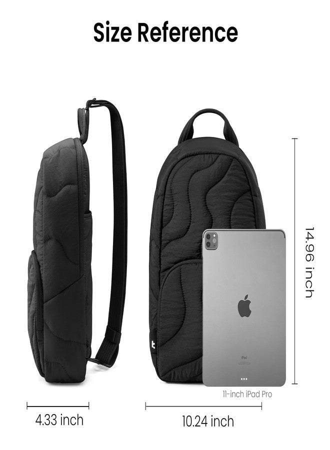 tomtoc 10L Puffy Sling Bag Backpack for Women Trendy, Quilted Padded Crossbody Bag for 11-inch iPad, iPad Air M3/M2, iPad Pro M5 2025/M4, Nintendo Switch 2, Lightweight Puffer Travel Chest Bag Daypack - Image 3