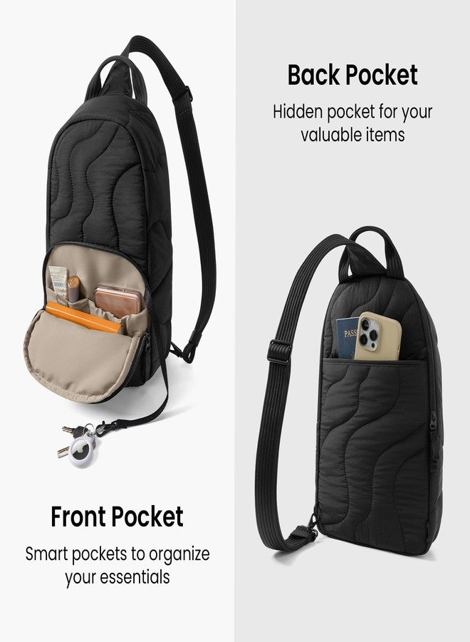 tomtoc 10L Puffy Sling Bag Backpack for Women Trendy, Quilted Padded Crossbody Bag for 11-inch iPad, iPad Air M3/M2, iPad Pro M5 2025/M4, Nintendo Switch 2, Lightweight Puffer Travel Chest Bag Daypack - Image 5