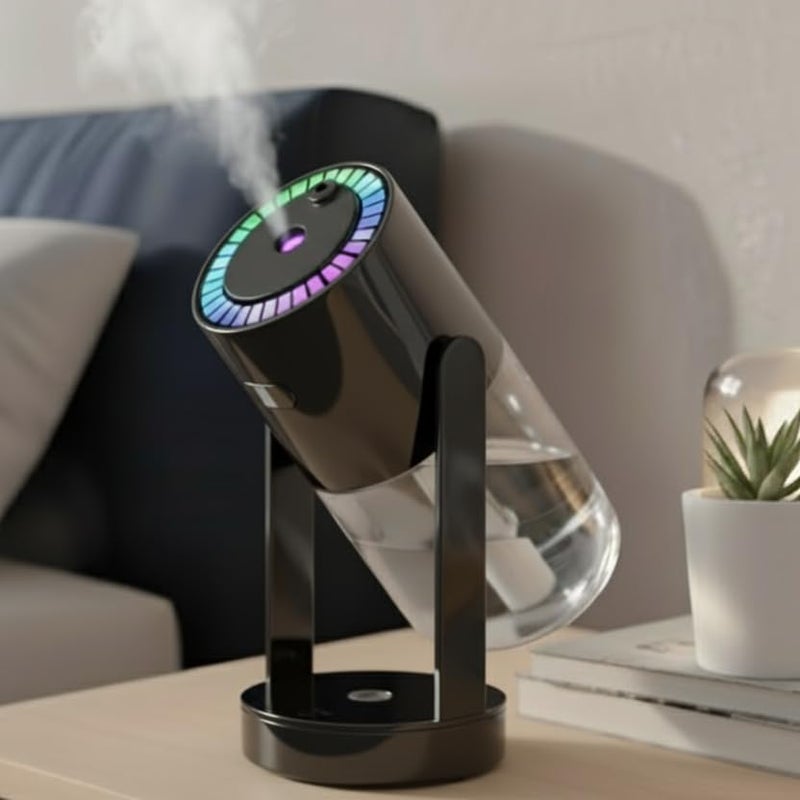 DIACUBE Starry Sky USB-Powered Humidifier with LED Star Projector, 7-Color Rainbow Mood Light, Adjustable Mist Angle, Quiet Cool Mist for Bedroom, Car & Office & Car (Black)