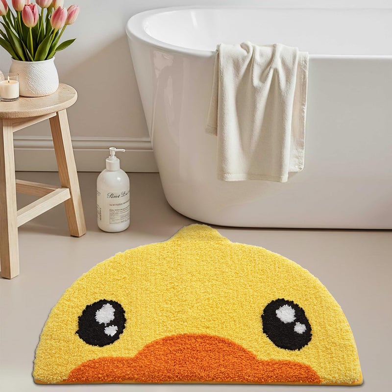 LUMI Cute Rubber Duck Bathroom Rugs, Absorbent Plush Bath Mats, Non-Slip Backing Washable Bath Rugs for Bathroom, Ideal for Kids Shower Sink Bathtub Bedroom, 18"x28", Duck - Image 5
