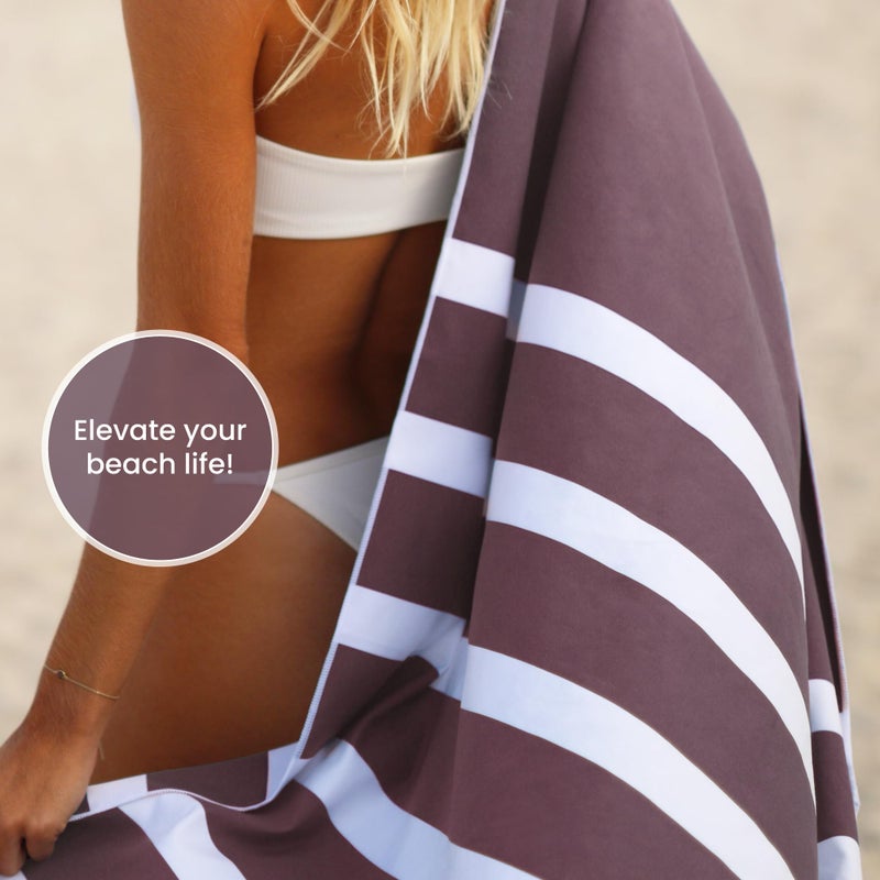 SummerSand Microfiber Beach Towel - Quick Dry, Sand Free - Compact and Lightweight for Travel - Recycled Materials - Travel Bag Included - Large Microfiber Towel (63x31.5in â€“ Grape Purple) - Image 3