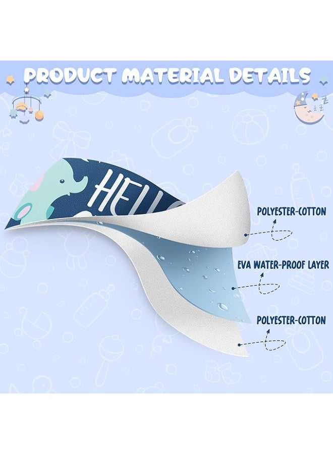 2ooya 7Pcs Cotton Waterproof Baby Bibs Adjustable Hook Loop Closure Infant Bib Unisex Colorful Newborn Babies Food Bibs for Teething Drooling Feeding Eating ï¼ˆ6-12 Monthsï¼‰ - Image 1