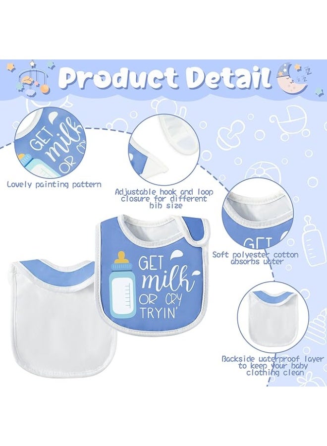 2ooya 7Pcs Cotton Waterproof Baby Bibs Adjustable Hook Loop Closure Infant Bib Unisex Colorful Newborn Babies Food Bibs for Teething Drooling Feeding Eating ï¼ˆ6-12 Monthsï¼‰ - Image 3