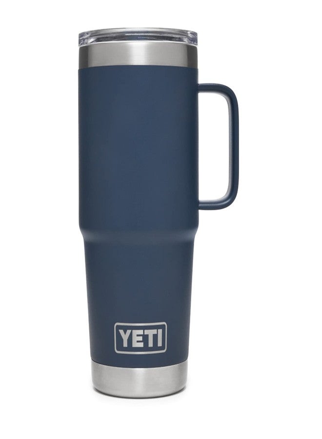 يتي كوب سفر YETI Rambler سعة 20 أونصة، مصنوع من الفولاذ المقاوم للصدأ، معزول بالفراغ مع غطاء Stronghold، لون أزرق داكن - Image 3
