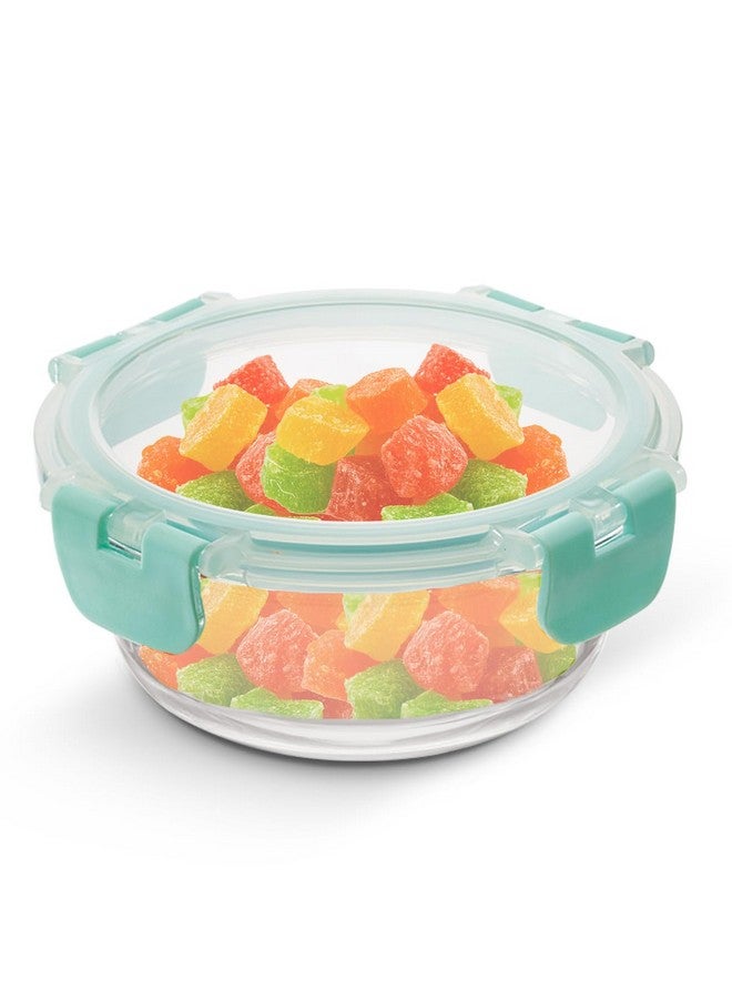 Allo Food Safe Glass Containers With Lids With Break Free Lock, Oven Microwave Safe Containers, High Borosilicate Meal Prep Glass Food Storage Containers For Kitchen, 215Ml, Round, Transparent - Image 1