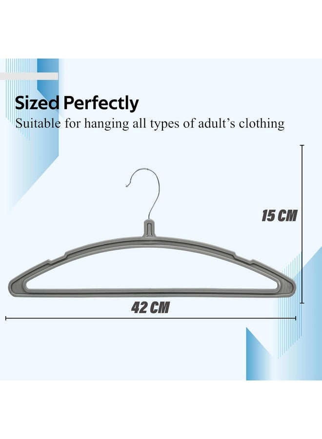 Kuber Industries Kuber Industries Set of 24 - Hangers For Clothes | Hangers For Sarees & Dress Hanging | 360 Degree Swivel Wardrobe Hanger | Cut Notches Hanging Garments and Accessories | Grey - Image 3