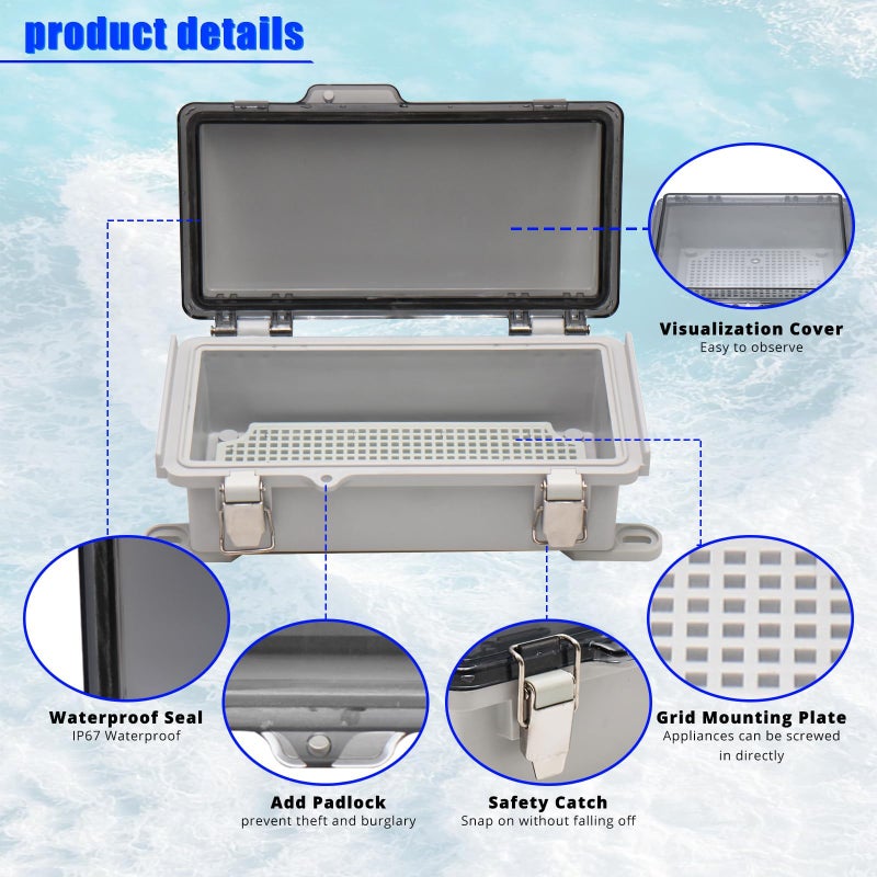 MAKERELE Small Outdoor Junction Box Waterproof Electrical IP67 Plastic Enclosure for Electrical Project with Transparent Cover Outside Size 7.9Ã—3.9Ã—2.8 inch(200Ã—100Ã—70mm) - Image 4