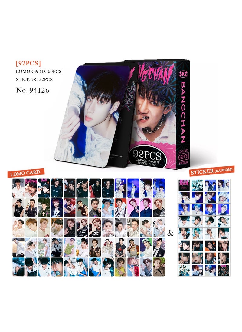 Generic - 92Pcs STRAYKIDS Skz BangChan New Album STR-STAR Lomo Card 60PCS and Sticker 32Pcs - Image 1