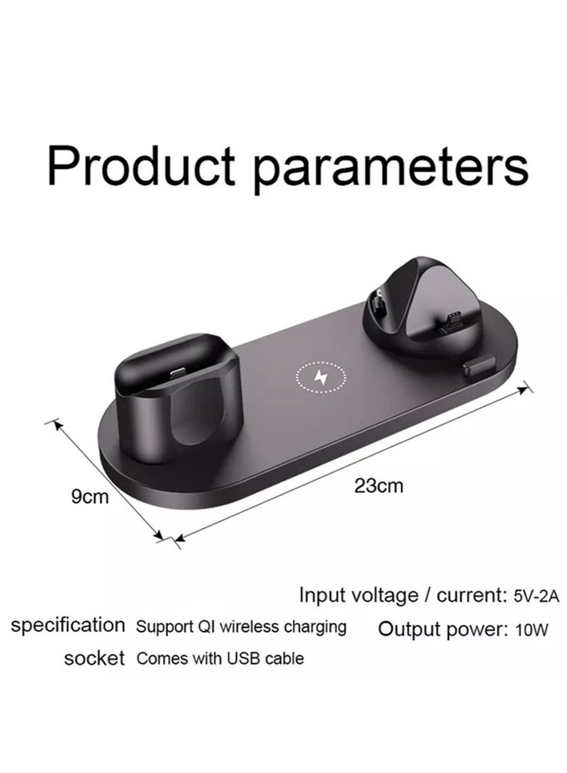 6 in 1 Wireless Charger 10W Qi Fast Charging Stand Carga Rapida Carregador Sem Fio for iPhone Apple Watch Airpods Samsung Galaxy and More - Image 2