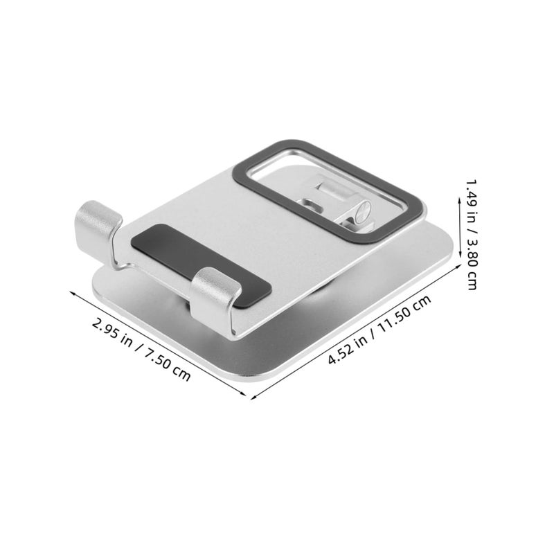 Silver Foldable Phone Tablet Stand Adjustable Rotating Desktop Holder For Smartphones - Image 3