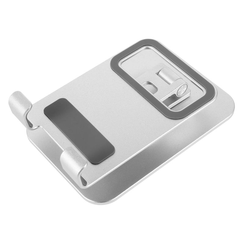 Silver Foldable Phone Tablet Stand Adjustable Rotating Desktop Holder For Smartphones - Image 2