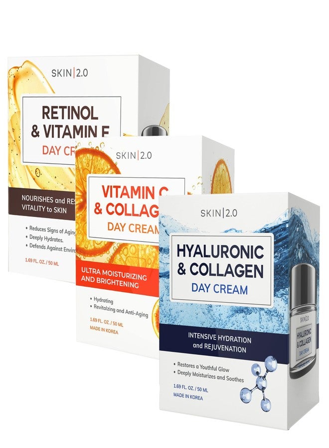 Skin 2.0 Moisturizer Creams Value Set - Dermatologist Tested, Hydrating - Anti-Aging, Clean Beauty, Natural Ingredients, Cruelty-Free Korean Skin Care for All Skin Types (3-Pack) - Image 1