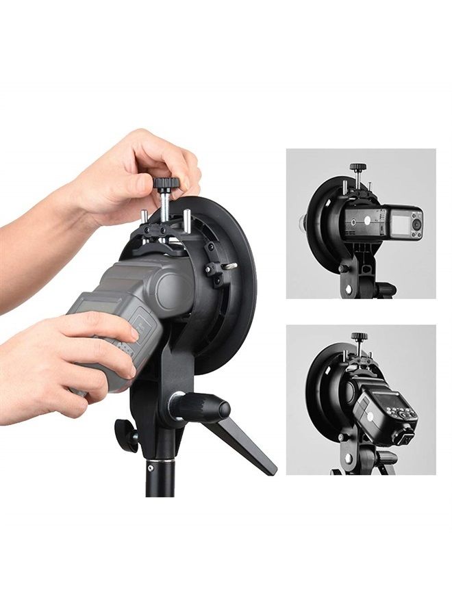 Godox S-Type Bracket Bowens S Mount Holder for Speedlite Flash Snoot Softbox Honeycomb with USB Light - Image 5