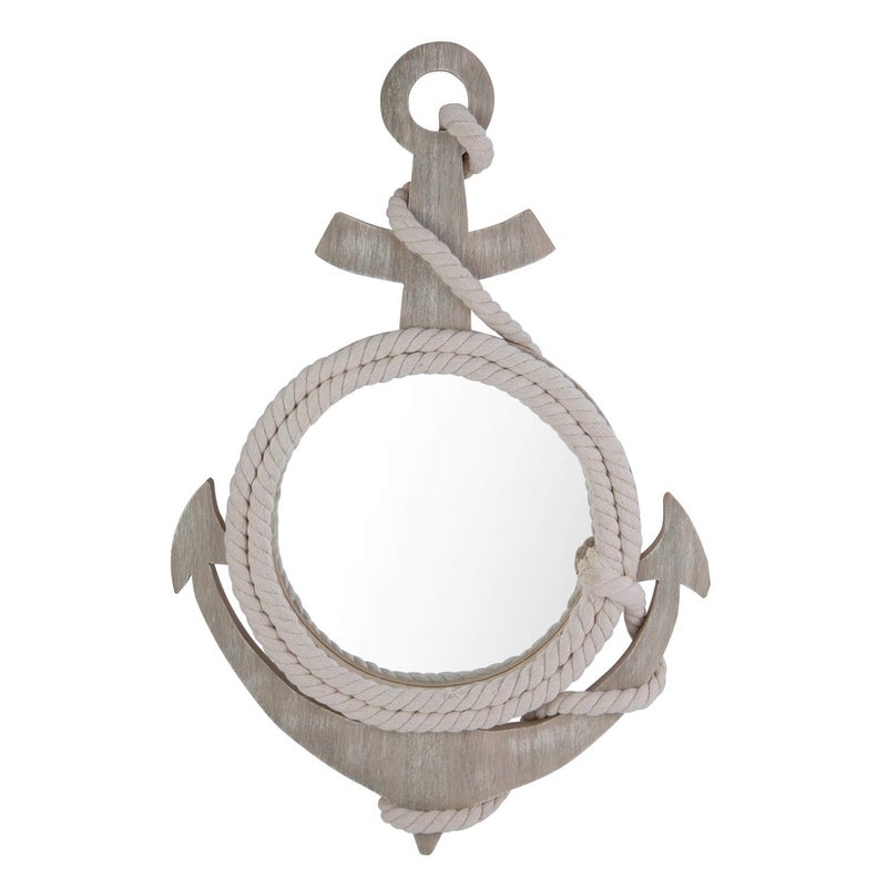 Beachcombers Anchor Shape Mirror with Rope L1575 x H23625 x 1 Grey