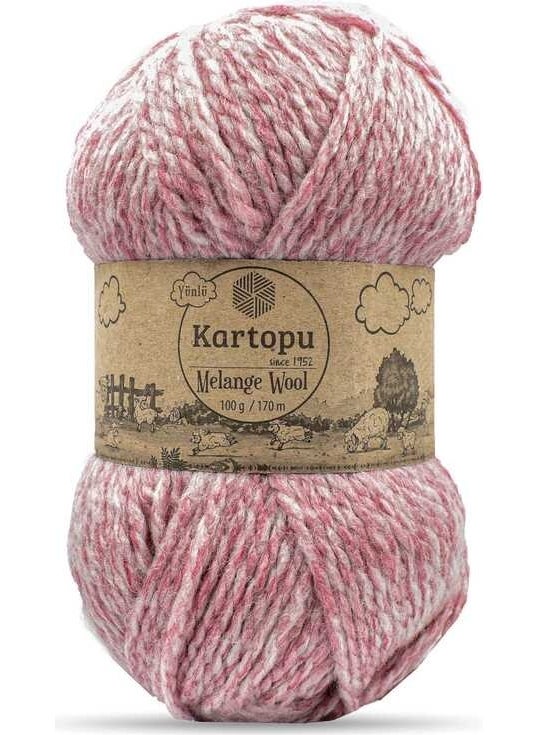 Kartopu Melange Wool K9004 5 Pieces Wool Hand Knitting Yarn Powder Melange 