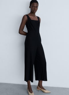 MANGO Straight Linen Mix Jumpsuit  - Image 1