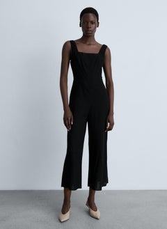 MANGO Straight Linen Mix Jumpsuit  - Image 3