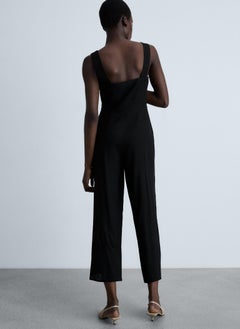 MANGO Straight Linen Mix Jumpsuit  - Image 2