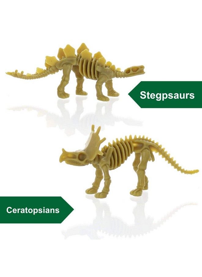 GiftExpress 24 Pcs Dinosaur Fossil Skeletons 3.7" Assorted Dino Bones Figures Science Play Dinos Fossil Toys  - Image 3