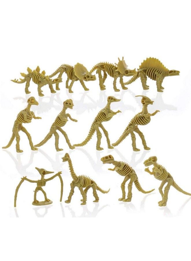 GiftExpress 24 Pcs Dinosaur Fossil Skeletons 3.7" Assorted Dino Bones Figures Science Play Dinos Fossil Toys  - Image 2