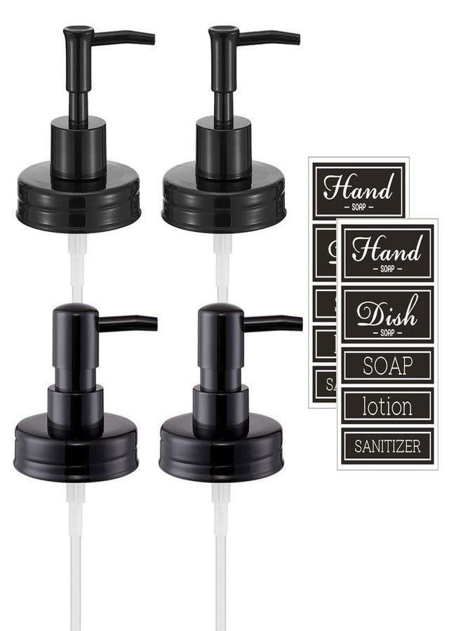 Onsogi Regular Mouth Plastic Mason Jar Soap Dispenser Pumps and Lids- Rust-Proof Mason Jar Accessories Rustic Farmhouse Kitchen Counter Top Bathroom Decor and Organization - 4 Pack - Image 1