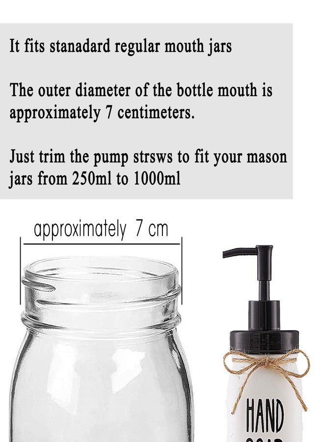 Onsogi Regular Mouth Plastic Mason Jar Soap Dispenser Pumps and Lids- Rust-Proof Mason Jar Accessories Rustic Farmhouse Kitchen Counter Top Bathroom Decor and Organization - 4 Pack - Image 5