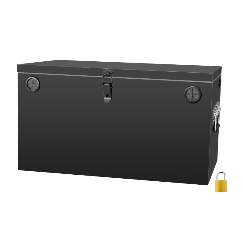Peastorm Trailer RV Marine Battery Box 12V Waterproof Steel Dual Battery Relocation Kit for Boat Trolling Motor Kayak Double Battery Box Black